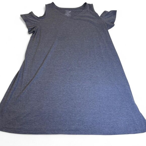 Time and Tru Cold Shoulder Dress Blue Gray Women’s Size 3XL - Picture 1 of 4